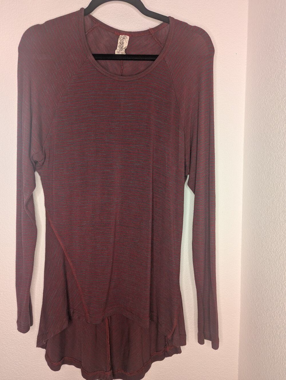 Aventura Women's Long Sleeve Striped Dress XL Boho Travel Casual Soft Crewneck